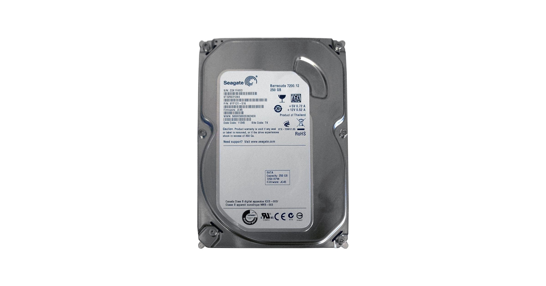 Amazon.com: SEAGATE Barracuda 7200.12 250 GB SATA 6.0 Gb-s 8 MB